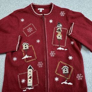 Croft & Barrow Full Zip‎ Cardigan Sweater Womens 1X Ramie Acrylic Silk Grandma